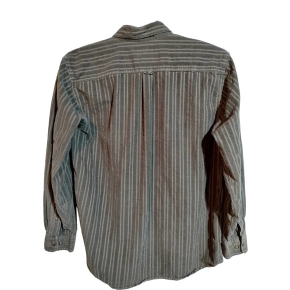 C.E Schmidt corduroy flannel button front long sleeve shirt grayish green men LG - Picture 2 of 3
